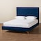 Baxton Studio Fabrico Glam and Luxe Navy Blue Velvet Upholstered and Gold Metal Queen Size Platform Bed 214-10941-ZORO - alternate 9